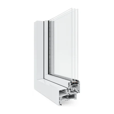 Doorsnede kunststof kozijn Premium, Aluplast 94 mm blokprofiel met aanslag